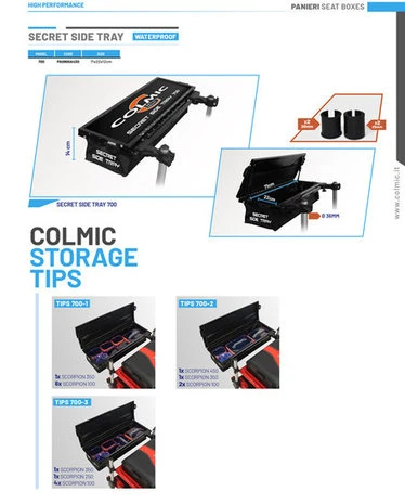 Colmic - Aasplateau Secret Side Tray 700 - Colmic 2 Colmic - Aasplateau Secret Side Tray 700 - Colmic - Afbeelding 2