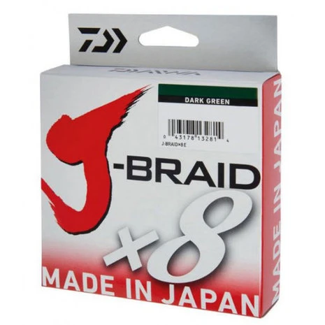 Daiwa - Lijn Gevlochten J-Braid X8 Dark Green 150m - Daiwa 1 Daiwa - Lijn Gevlochten J-Braid X8 Dark Green 150m - Daiwa