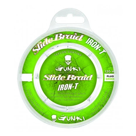 Gunki - Lijn Gevlochten Slide Braid Iron-T 120 Fluo Green - Gunki 1 Gunki - Lijn Gevlochten Slide Braid Iron-T 120 Fluo Green - Gunki