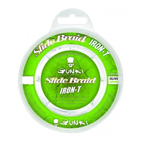 Gunki - Lijn Gevlochten Slide Braid Iron-T 120 Olive Green - Gunki 1 Gunki - Lijn Gevlochten Slide Braid Iron-T 120 Olive Green - Gunki