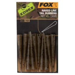Fox Carp - End Tackle Edges Camo Naked Line Tail Rubbers Size 10 - Fox Carp