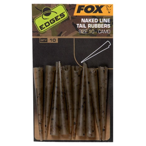 Fox Carp - End Tackle Edges Camo Naked Line Tail Rubbers Size 10 - Fox Carp 1 Fox Carp - End Tackle Edges Camo Naked Line Tail Rubbers Size 10 - Fox Carp