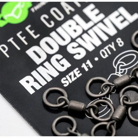 Korda - End Tackle PTFE Coated Double Ring Swivel - Korda 2 Korda - End Tackle PTFE Coated Double Ring Swivel - Korda - Afbeelding 2