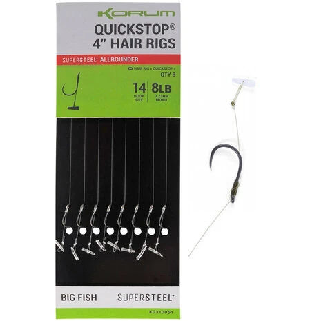 Korum - Big Fish Hair Rigs Quickstops Barbless - Korum 1 Korum - Big Fish Hair Rigs Quickstops Barbless - Korum