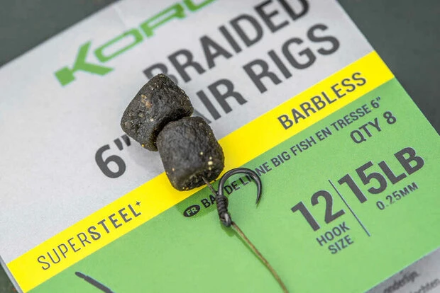 Korum - Big Fish Braided Hair Rigs 6" Barbless - Korum 3 Korum - Big Fish Braided Hair Rigs 6" Barbless - Korum - Afbeelding 3