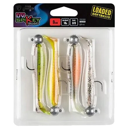 Fox Rage - Shads UV Spikey Shad Loaded Mixed Colour Pack - 9cm - 10gr - Fox Rage 1 Fox Rage - Shads UV Spikey Shad Loaded Mixed Colour Pack - 9cm - 10gr - Fox Rage