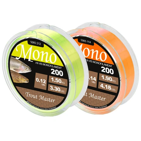 Trout Master - Lijn Nylon Hi-Vis Mono 200m - SPRO 1 Trout Master - Lijn Nylon Hi-Vis Mono 200m - SPRO